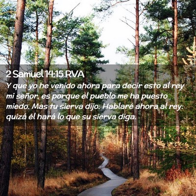 Picture 02 - 2 Samuel 14:15 RVA - Y que yo he venido ahora para decir esto al rey - Bible Verse Picture