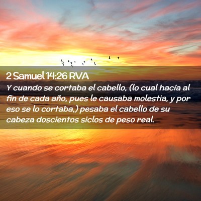 Picture 02 - 2 Samuel 14:26 RVA - Y cuando se cortaba el cabello, (lo cual hacía - Bible Verse Picture