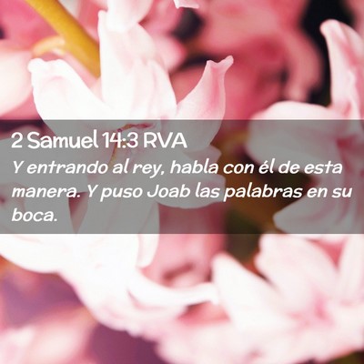 Picture 02 - 2 Samuel 14:3 RVA - Y entrando al rey, habla con él de esta manera. - Bible Verse Picture