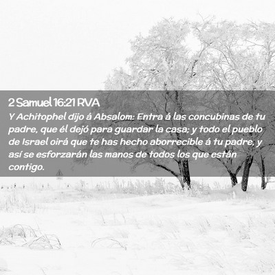 Picture 02 - 2 Samuel 16:21 RVA - Y Achitophel dijo á Absalom: Entra á las - Bible Verse Picture