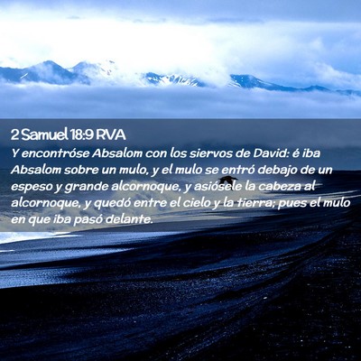 Picture 02 - 2 Samuel 18:9 RVA - Y encontróse Absalom con los siervos de David: - Bible Verse Picture