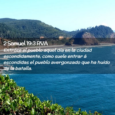Picture 02 - 2 Samuel 19:3 RVA - Entróse el pueblo aquel día en la ciudad - Bible Verse Picture