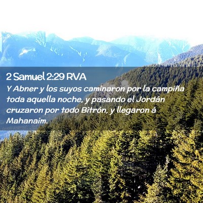 Picture 02 - 2 Samuel 2:29 RVA - Y Abner y los suyos caminaron por la campiña - Bible Verse Picture