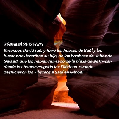 Picture 02 - 2 Samuel 21:12 RVA - Entonces David fué, y tomó los huesos de Saúl - Bible Verse Picture