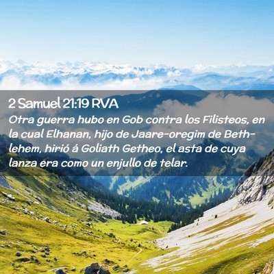Picture 02 - 2 Samuel 21:19 RVA - Otra guerra hubo en Gob contra los Filisteos, en - Bible Verse Picture