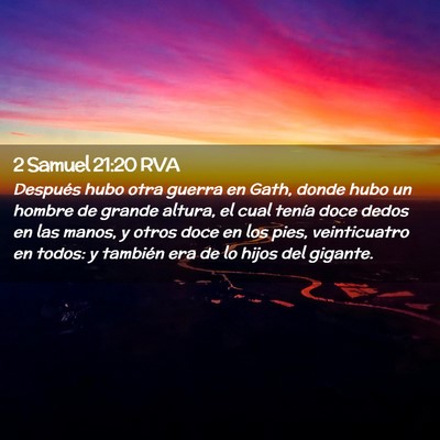 Picture 02 - 2 Samuel 21:20 RVA - Después hubo otra guerra en Gath, donde hubo un - Bible Verse Picture