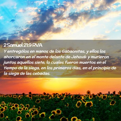 Picture 02 - 2 Samuel 21:9 RVA - Y entrególos en manos de los Gabaonitas, y ellos - Bible Verse Picture