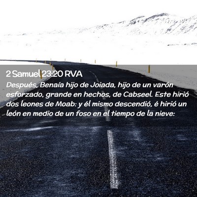 Picture 02 - 2 Samuel 23:20 RVA - Después, Benaía hijo de Joiada, hijo de un - Bible Verse Picture