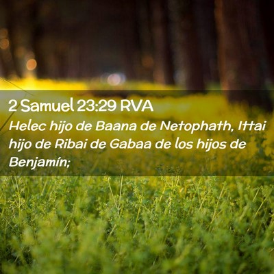 Picture 02 - 2 Samuel 23:29 RVA - Helec hijo de Baana de Netophath, Ittai hijo de - Bible Verse Picture