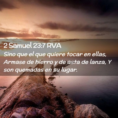 Picture 02 - 2 Samuel 23:7 RVA - Sino que el que quiere tocar en ellas, Armase de - Bible Verse Picture