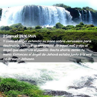 Picture 02 - 2 Samuel 24:16 RVA - Y como el ángel extendió su mano sobre - Bible Verse Picture