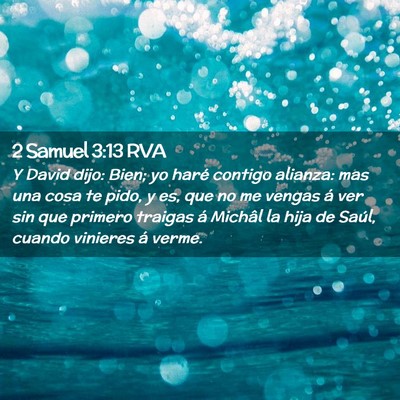 Picture 02 - 2 Samuel 3:13 RVA - Y David dijo: Bien; yo haré contigo alianza: mas - Bible Verse Picture