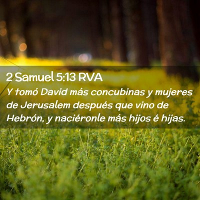 Picture 02 - 2 Samuel 5:13 RVA - Y tomó David más concubinas y mujeres de - Bible Verse Picture