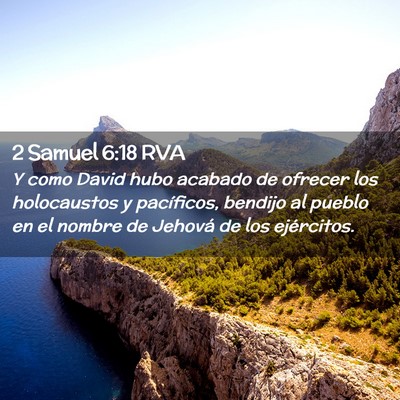 Picture 02 - 2 Samuel 6:18 RVA - Y como David hubo acabado de ofrecer los - Bible Verse Picture