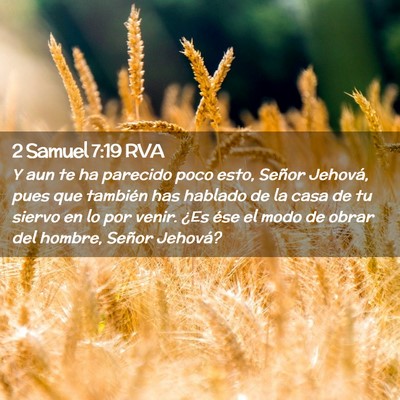 Picture 02 - 2 Samuel 7:19 RVA - Y aun te ha parecido poco esto, Señor Jehová, - Bible Verse Picture