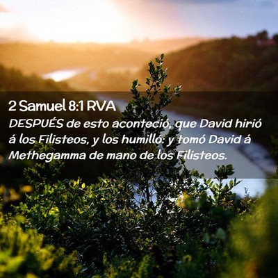 Picture 02 - 2 Samuel 8:1 RVA - DESPUÉS de esto aconteció, que David hirió á - Bible Verse Picture