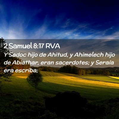 Picture 02 - 2 Samuel 8:17 RVA - Y Sadoc hijo de Ahitud, y Ahimelech hijo de - Bible Verse Picture