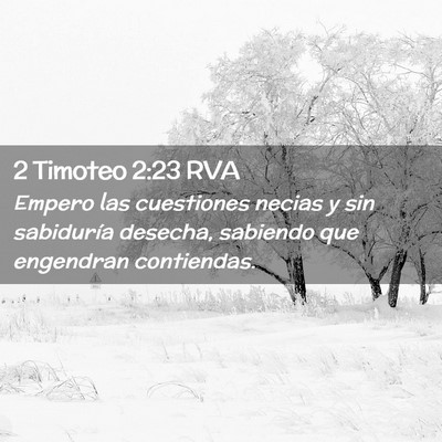 Picture 02 - 2 Timoteo 2:23 RVA - Empero las cuestiones necias y sin sabiduría - Bible Verse Picture