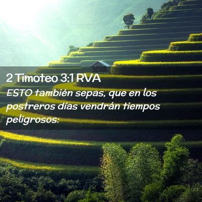 Picture 02 - 2 Timoteo 3:1 RVA - ESTO también sepas, que en los postreros días - Bible Verse Picture