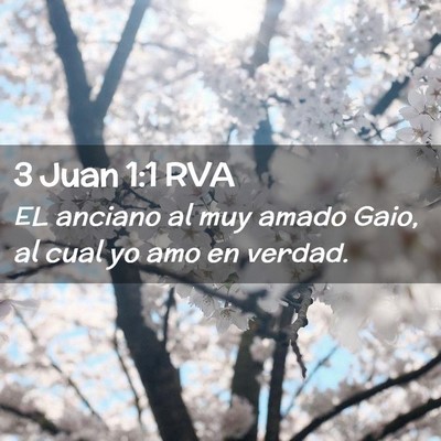 Picture 02 - 3 Juan 1:1 RVA - EL anciano al muy amado Gaio, al cual yo amo en - Bible Verse Picture