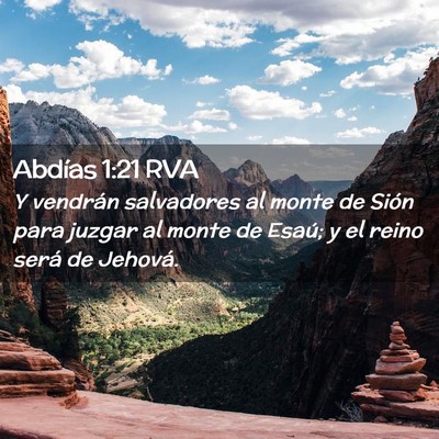 Picture 02 - Abdías 1:21 RVA - Y vendrán salvadores al monte de Sión para - Bible Verse Picture
