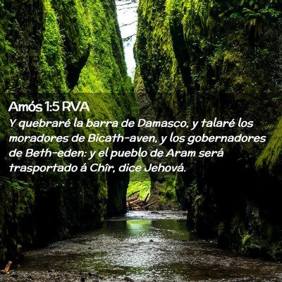 Picture 02 - Amós 1:5 RVA - Y quebraré la barra de Damasco, y talaré los - Bible Verse Picture