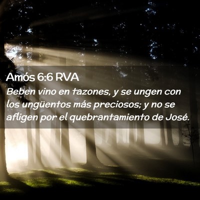 Picture 02 - Amós 6:6 RVA - Beben vino en tazones, y se ungen con los - Bible Verse Picture