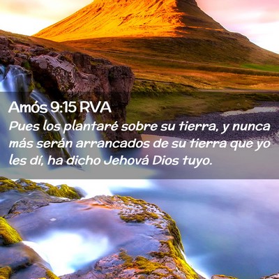 Picture 02 - Amós 9:15 RVA - Pues los plantaré sobre su tierra, y nunca más - Bible Verse Picture