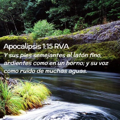 Picture 02 - Apocalipsis 1:15 RVA - Y sus pies semejantes al latón fino, ardientes - Bible Verse Picture
