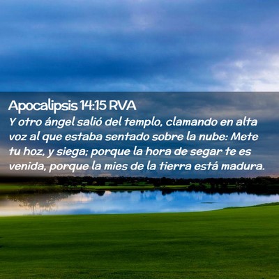 Picture 02 - Apocalipsis 14:15 RVA - Y otro ángel salió del templo, clamando en alta - Bible Verse Picture