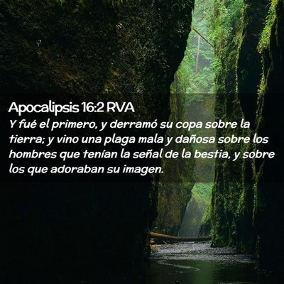 Picture 02 - Apocalipsis 16:2 RVA - Y fué el primero, y derramó su copa sobre la - Bible Verse Picture