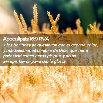 Picture 02 - Apocalipsis 16:9 RVA - Y los hombres se quemaron con el grande calor, y - Bible Verse Picture