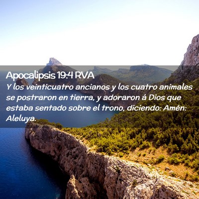 Picture 02 - Apocalipsis 19:4 RVA - Y los veinticuatro ancianos y los cuatro animales - Bible Verse Picture