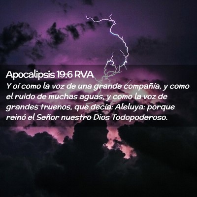 Picture 02 - Apocalipsis 19:6 RVA - Y oí como la voz de una grande compañía, y - Bible Verse Picture