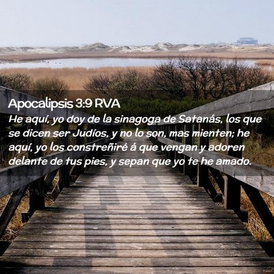 Picture 02 - Apocalipsis 3:9 RVA - He aquí, yo doy de la sinagoga de Satanás, los - Bible Verse Picture