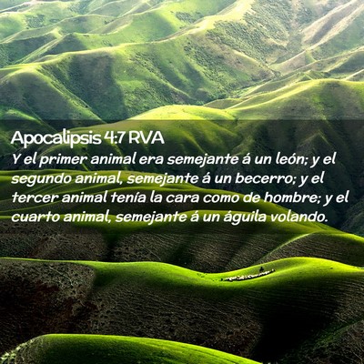 Picture 02 - Apocalipsis 4:7 RVA - Y el primer animal era semejante á un león; y - Bible Verse Picture