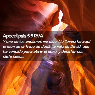 Picture 02 - Apocalipsis 5:5 RVA - Y uno de los ancianos me dice: No llores: he - Bible Verse Picture