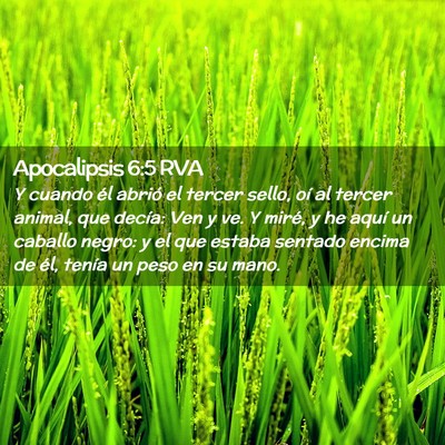 Picture 02 - Apocalipsis 6:5 RVA - Y cuando él abrió el tercer sello, oí al - Bible Verse Picture