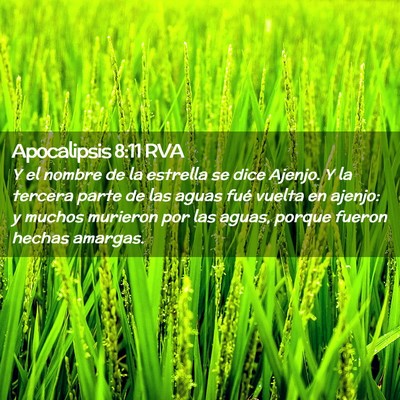 Picture 02 - Apocalipsis 8:11 RVA - Y el nombre de la estrella se dice Ajenjo. Y la - Bible Verse Picture
