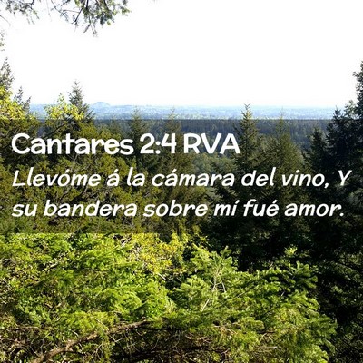 Picture 02 - Cantares 2:4 RVA - Llevóme á la cámara del vino, Y su bandera - Bible Verse Picture
