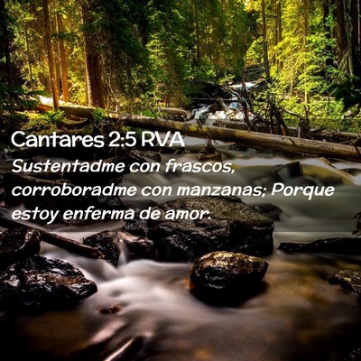 Picture 02 - Cantares 2:5 RVA - Sustentadme con frascos, corroboradme con - Bible Verse Picture