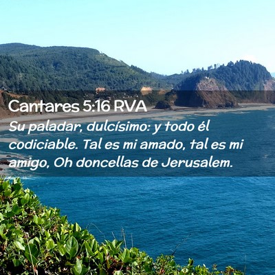 Picture 02 - Cantares 5:16 RVA - Su paladar, dulcísimo: y todo él codiciable. - Bible Verse Picture