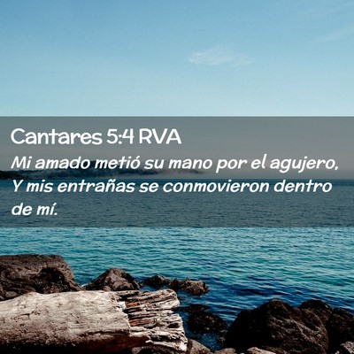 Picture 02 - Cantares 5:4 RVA - Mi amado metió su mano por el agujero, Y mis - Bible Verse Picture