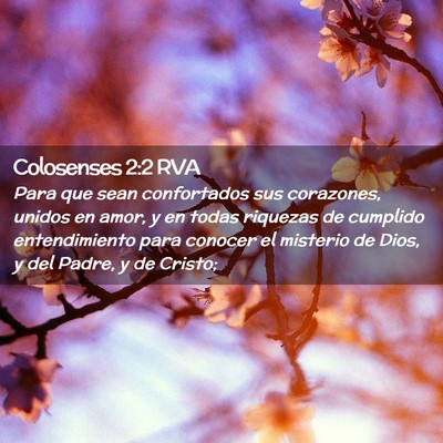 Picture 02 - Colosenses 2:2 RVA - Para que sean confortados sus corazones, unidos - Bible Verse Picture