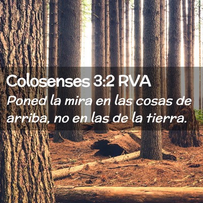 Picture 02 - Colosenses 3:2 RVA - Poned la mira en las cosas de arriba, no en las - Bible Verse Picture
