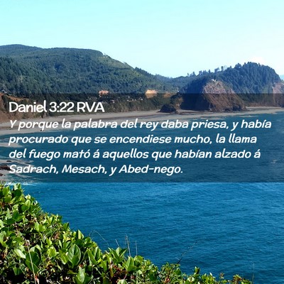 Picture 02 - Daniel 3:22 RVA - Y porque la palabra del rey daba priesa, y había - Bible Verse Picture