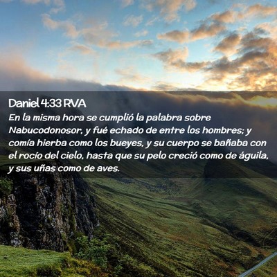 Picture 02 - Daniel 4:33 RVA - En la misma hora se cumplió la palabra sobre - Bible Verse Picture