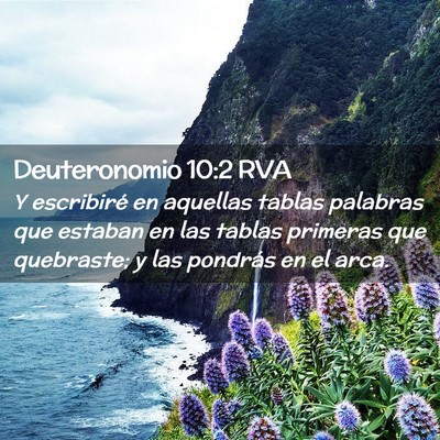 Picture 02 - Deuteronomio 10:2 RVA - Y escribiré en aquellas tablas palabras que - Bible Verse Picture