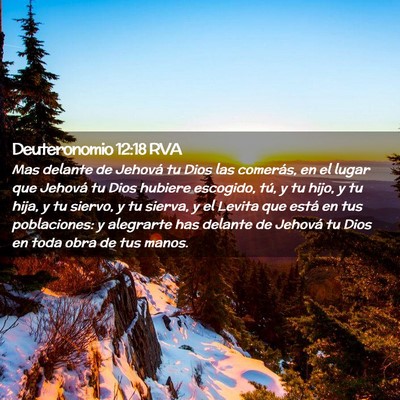 Picture 02 - Deuteronomio 12:18 RVA - Mas delante de Jehová tu Dios las comerás, en - Bible Verse Picture