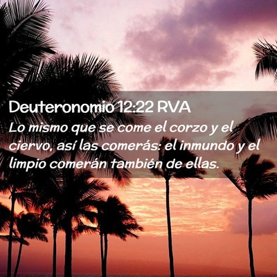 Picture 02 - Deuteronomio 12:22 RVA - Lo mismo que se come el corzo y el ciervo, así - Bible Verse Picture